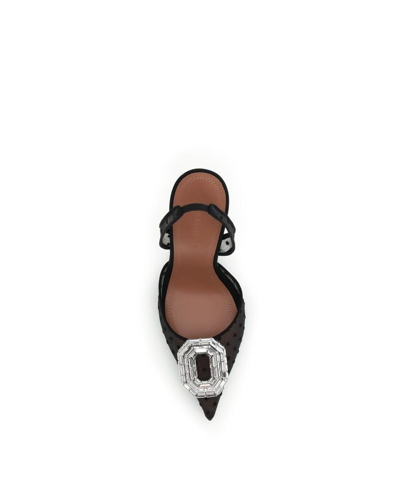 Amina Muaddi Black Glass Platform Pumps Glam Steals