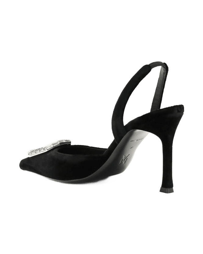Amina Muaddi Black Leather Calf Bos Taurus High Heel Pumps Glam Steals