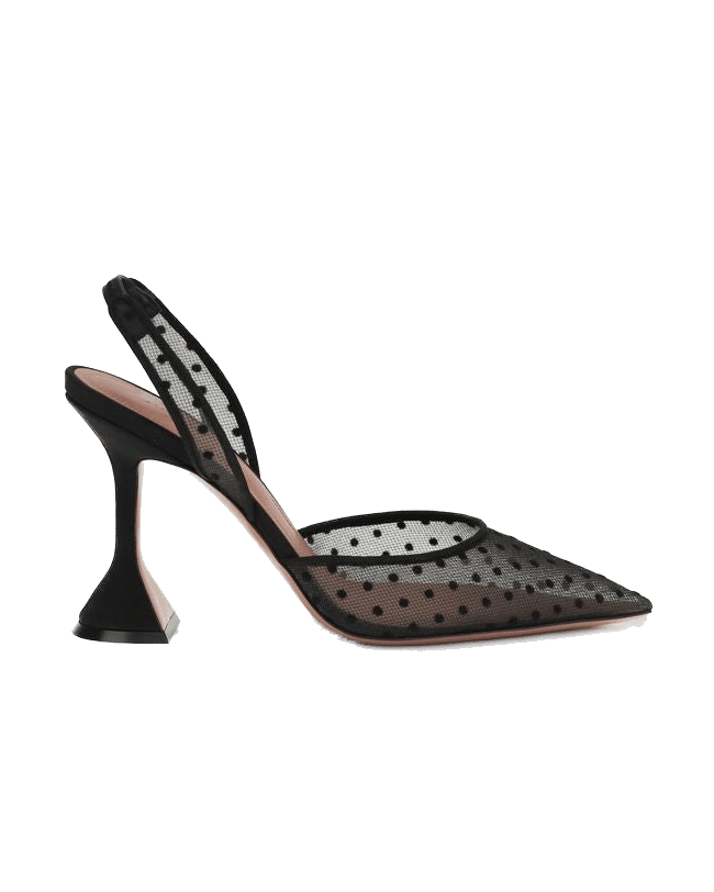 Amina Muaddi Black Polyester High Heel Pumps Glam Steals