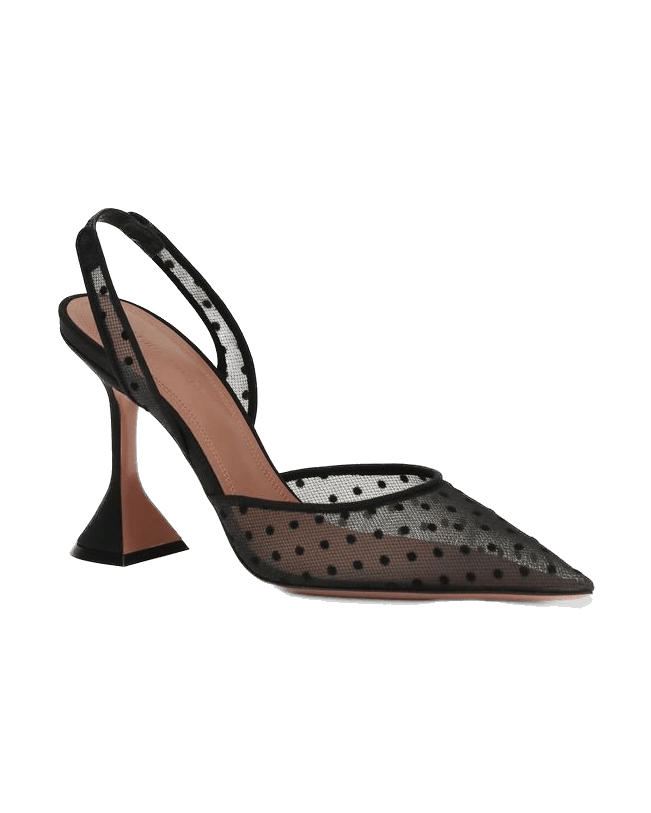 Amina Muaddi Black Polyester High Heel Pumps Glam Steals