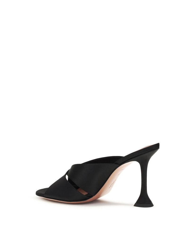 Amina Muaddi Black Silk Sandals Glam Steals