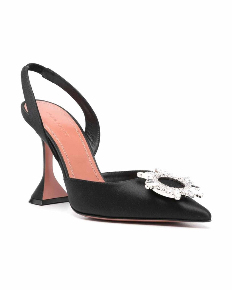 Amina Muaddi Black with Heel Glam Steals