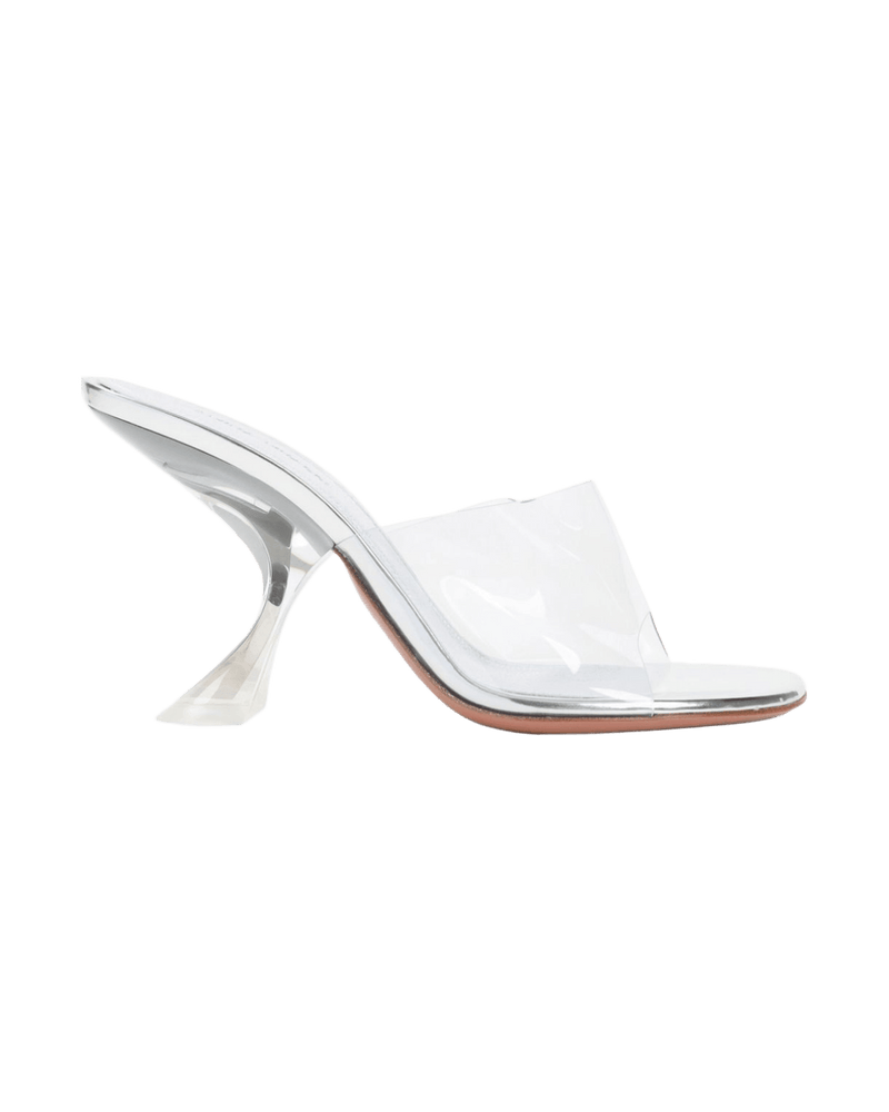 Amina Muaddi Grey Sandals Glam Steals