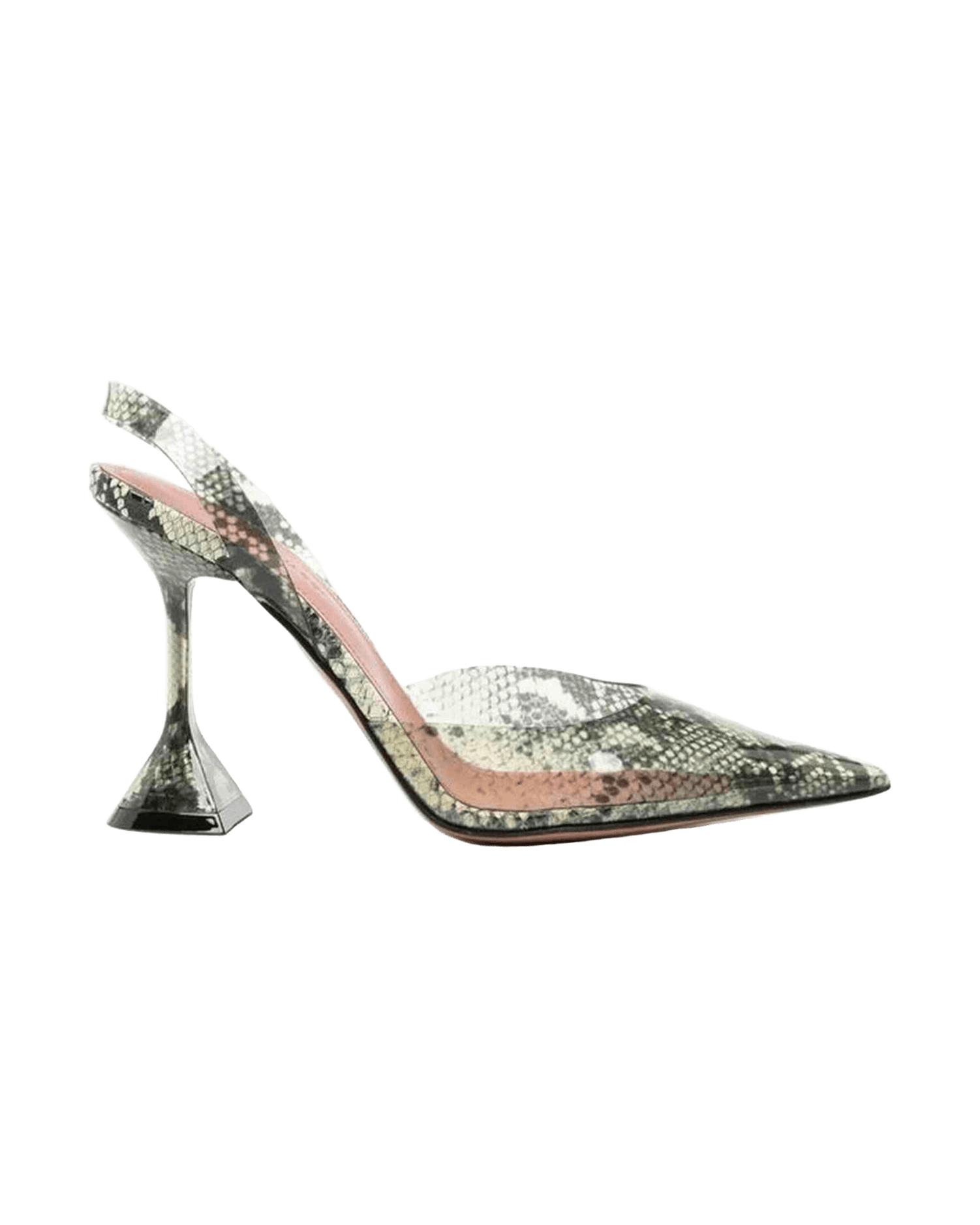 Amina Muaddi Holli Glass 95mm Snakeskin Effect Pumps Glam Steals
