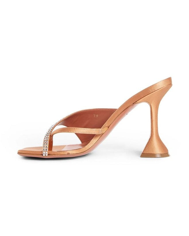 Amina Muaddi Orange Silk Mules Glam Steals