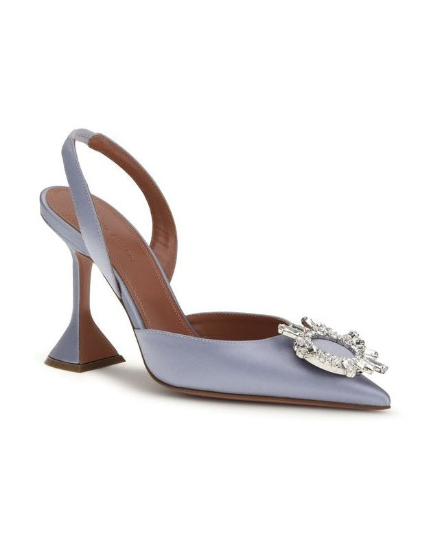 Amina Muaddi Purple Silk Pumps Glam Steals