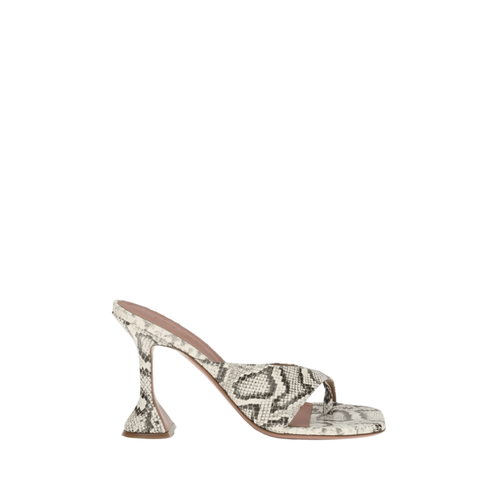 Amina Muaddi Python-Patterned Shiona Sandals Glam Steals