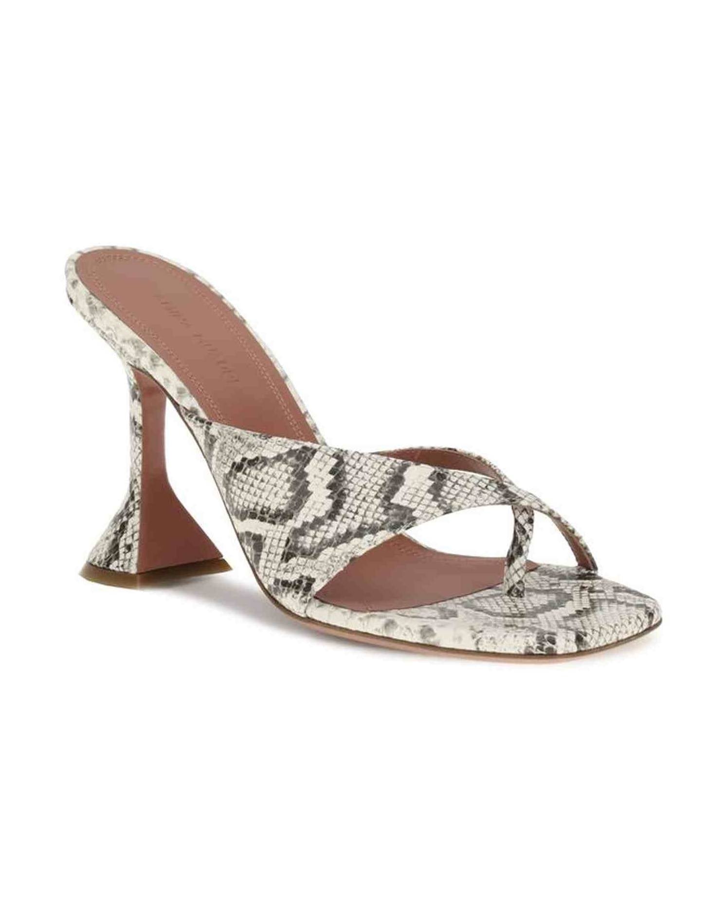 Amina Muaddi Python-Patterned Shiona Sandals Glam Steals