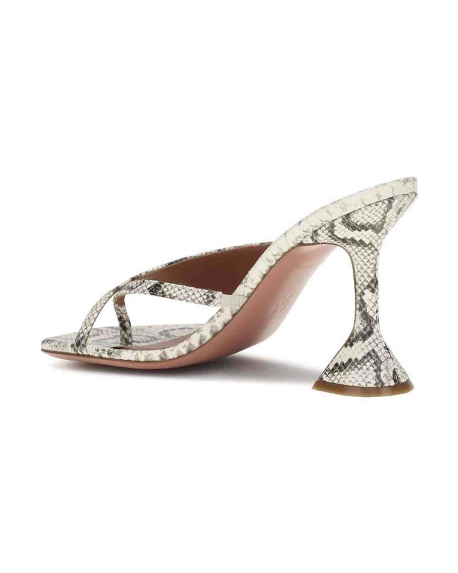 Amina Muaddi Python-Patterned Shiona Sandals Glam Steals