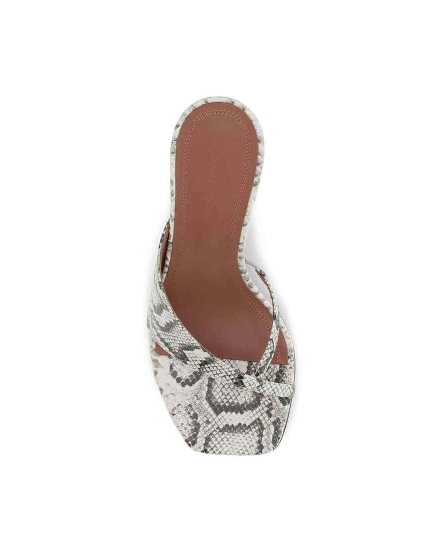 Amina Muaddi Python-Patterned Shiona Sandals Glam Steals