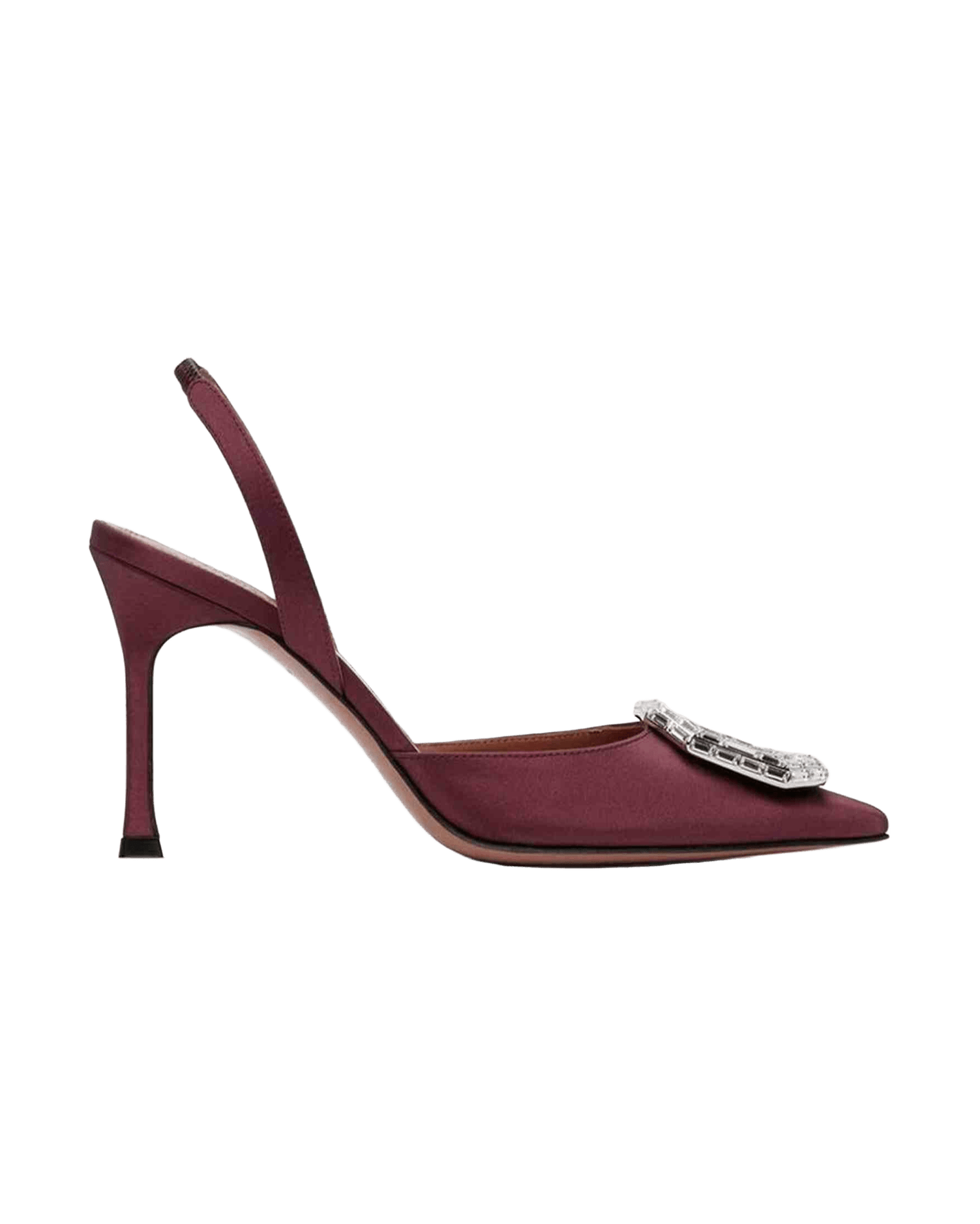 Amina Muaddi Satin Camelia Sling 90 Pumps Glam Steals