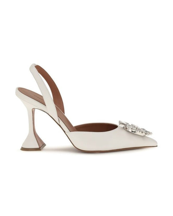Amina Muaddi White High Heel Pumps 