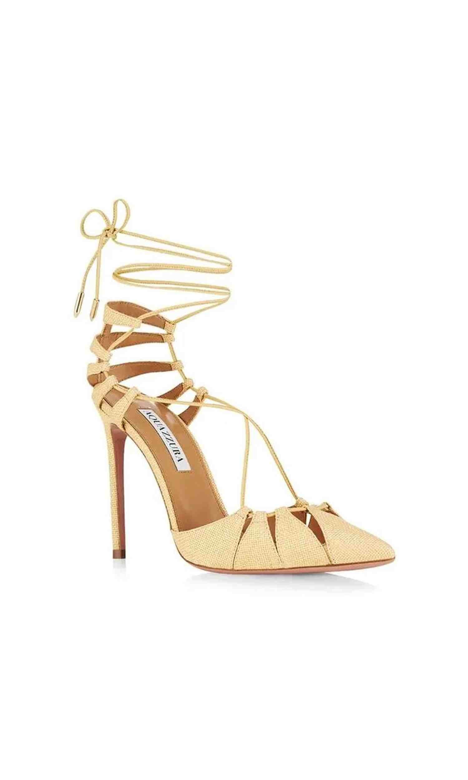 Aquazzura Aquazzurra Bellissima Woven Raffia Stiletto Sandals Glam Steals