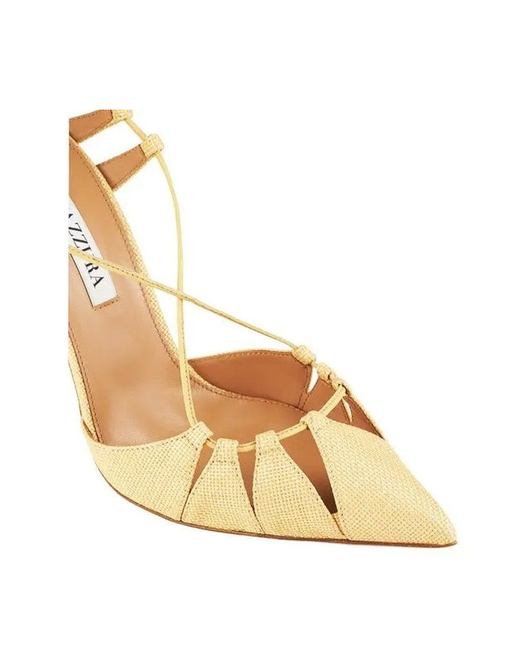 Aquazzura Raffia Stiletto Heel Sandals Glam Steals
