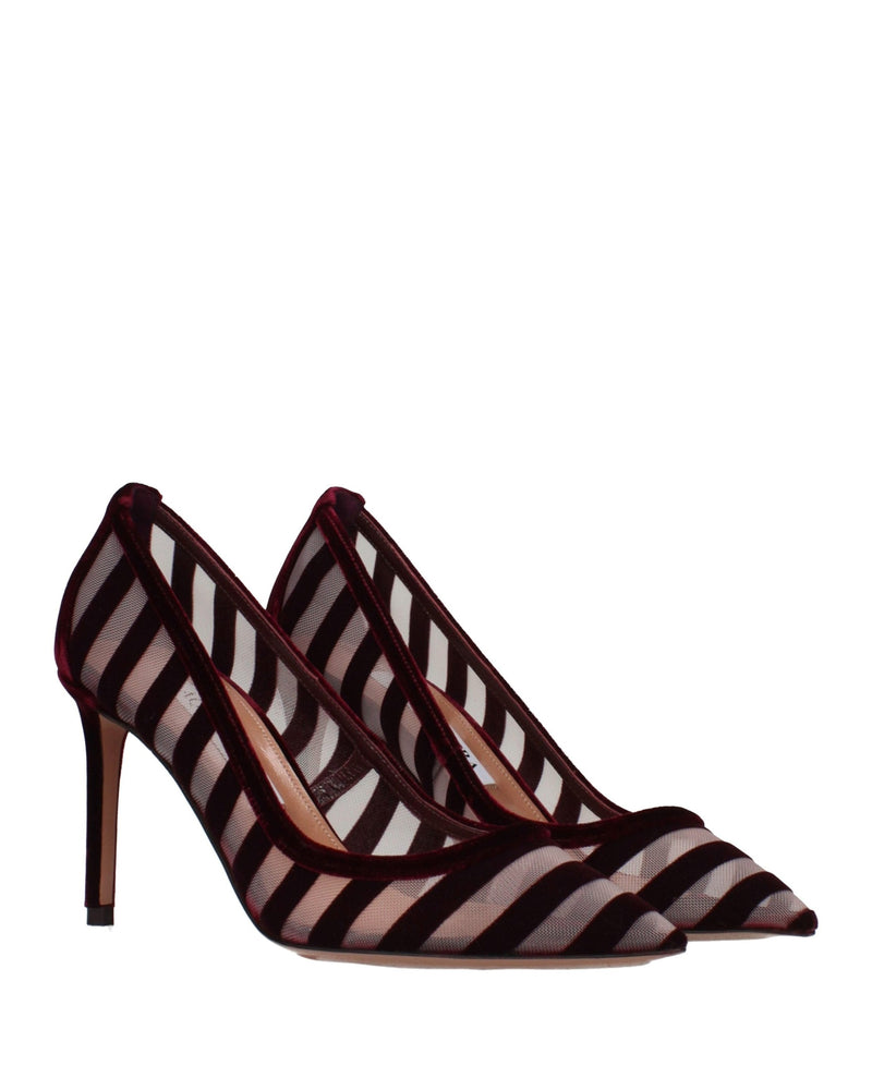 Aquazzura Velvet Transparent Mid Heel Pumps Glam Steals