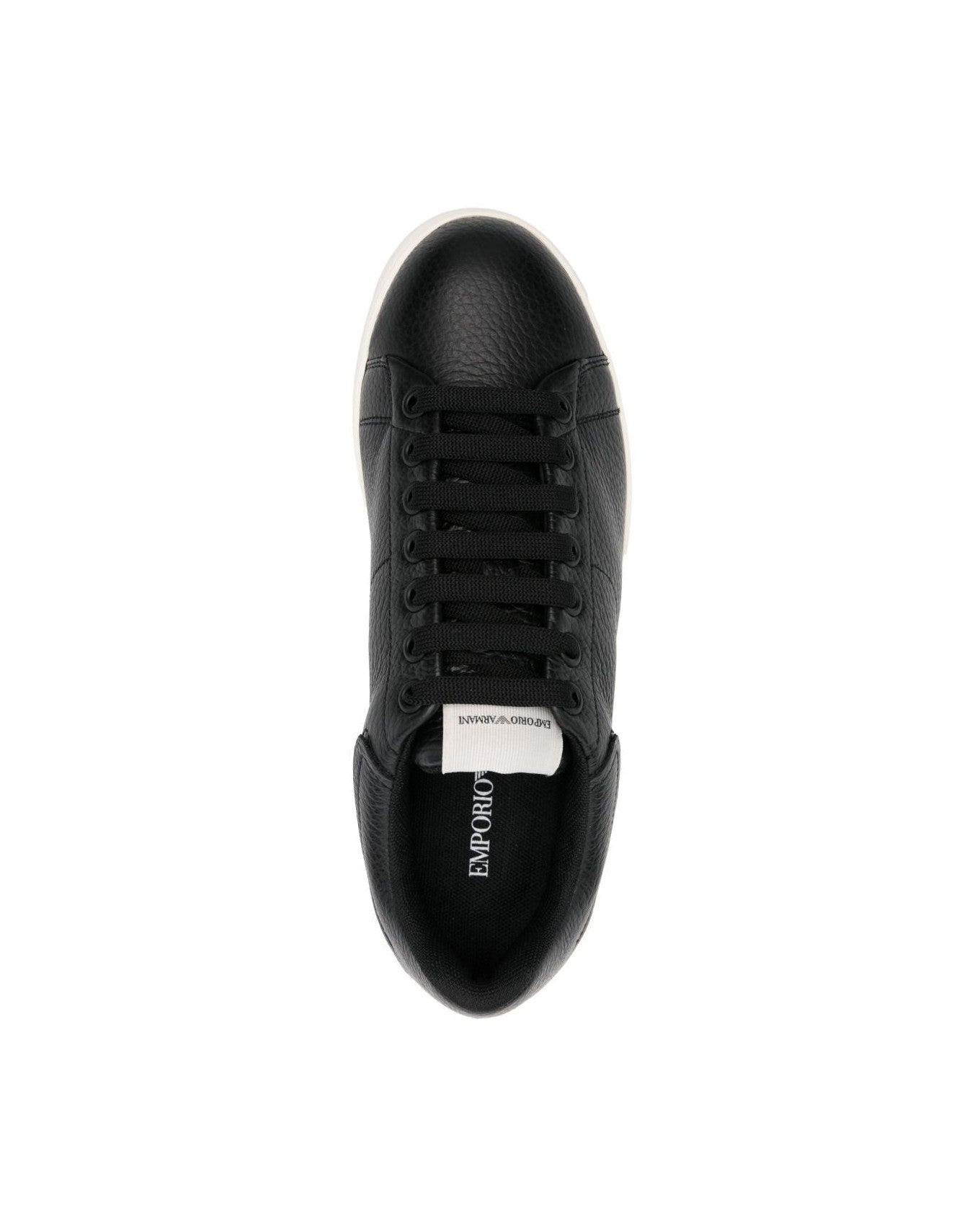 Armani Leather Emporio Exclusive Tumbled Sneakers Glam Steals