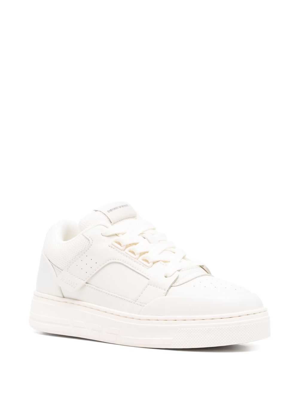 Armani Leather Emporio Exclusive and Mesh Sneakers with Contrasting Details Glam Steals
