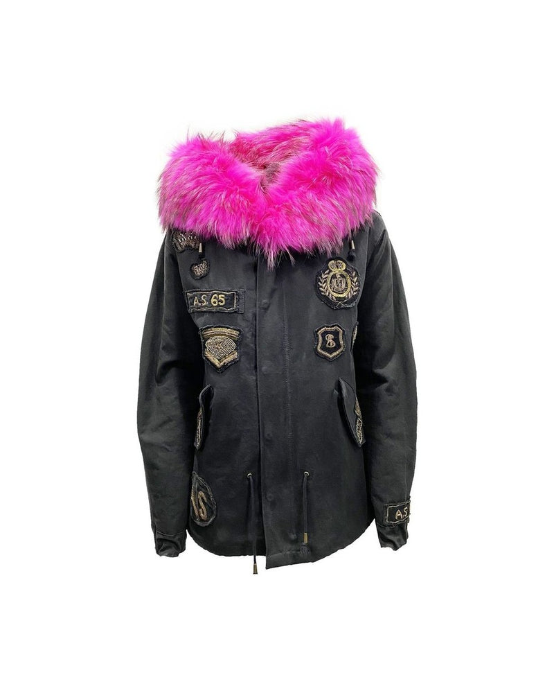 As65 Black Cotton Parka Glam Steals