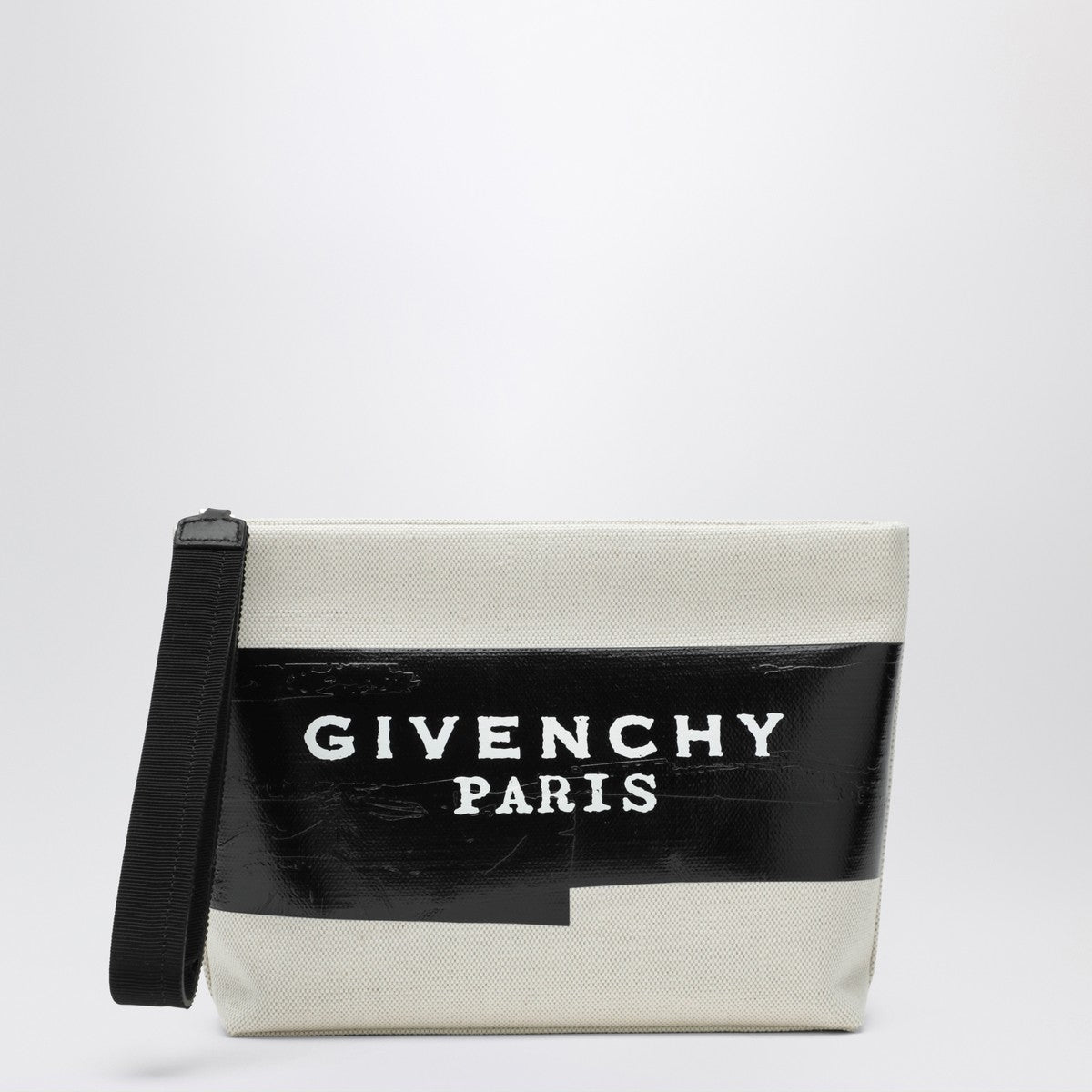 Givenchy Beige fabric logo tape pouch Glam Steals