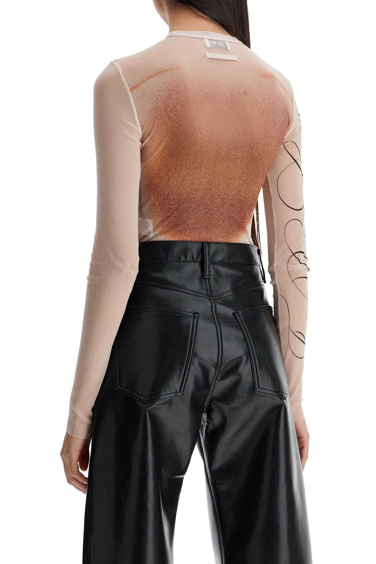 Jean Paul Gaultier Printed Mesh Body Suit