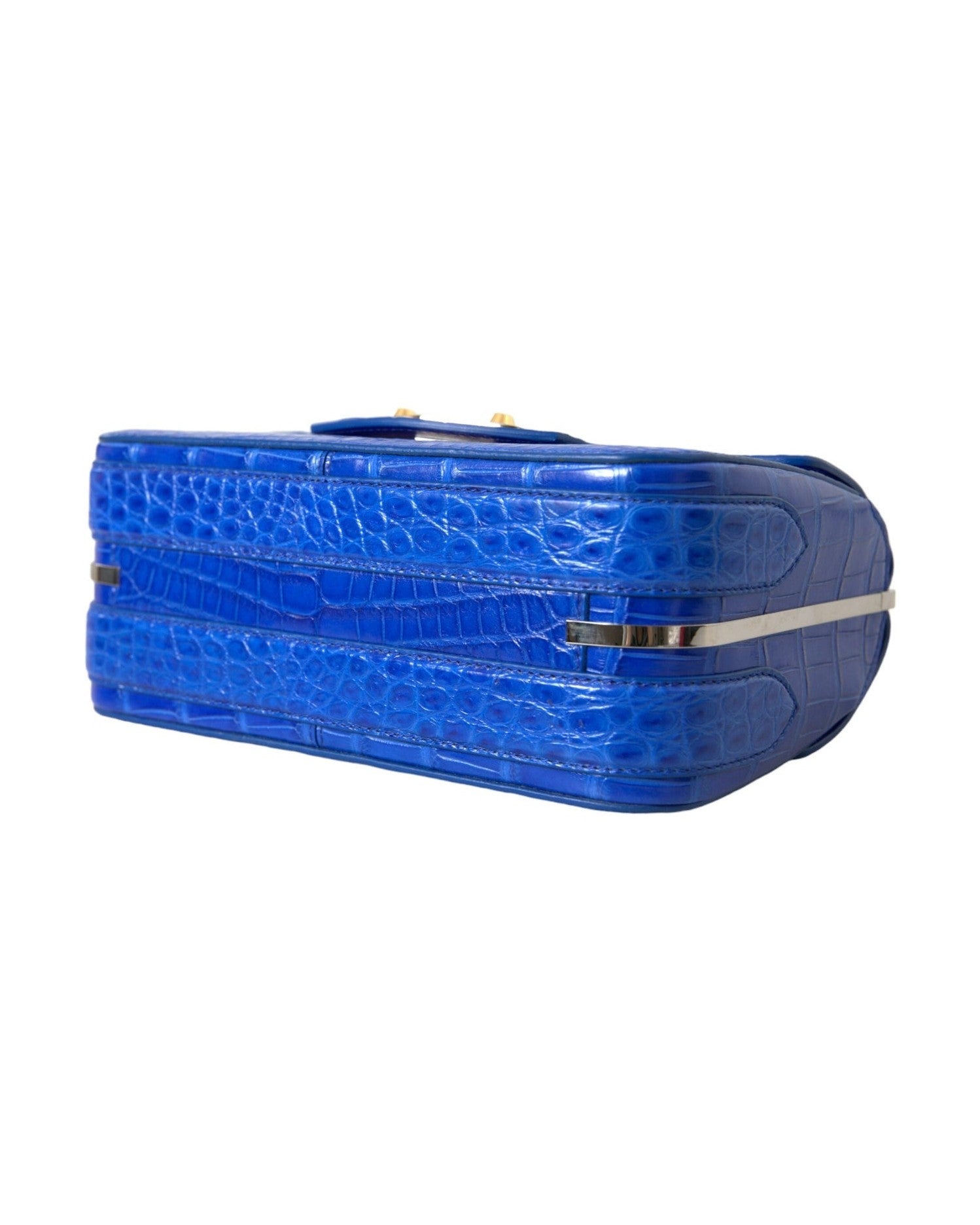 Balenciaga Alligator Skin Mini Shoulder Bag - Blue Elegant Glam Steals
