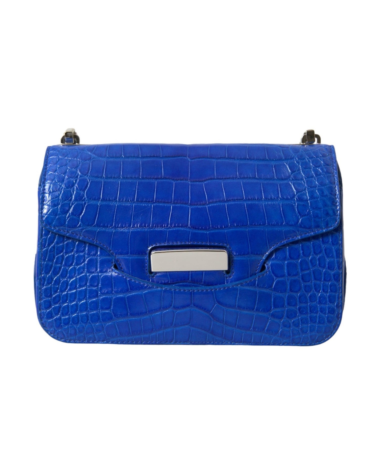 Balenciaga Alligator Skin Mini Shoulder Bag - Blue Elegant Glam Steals