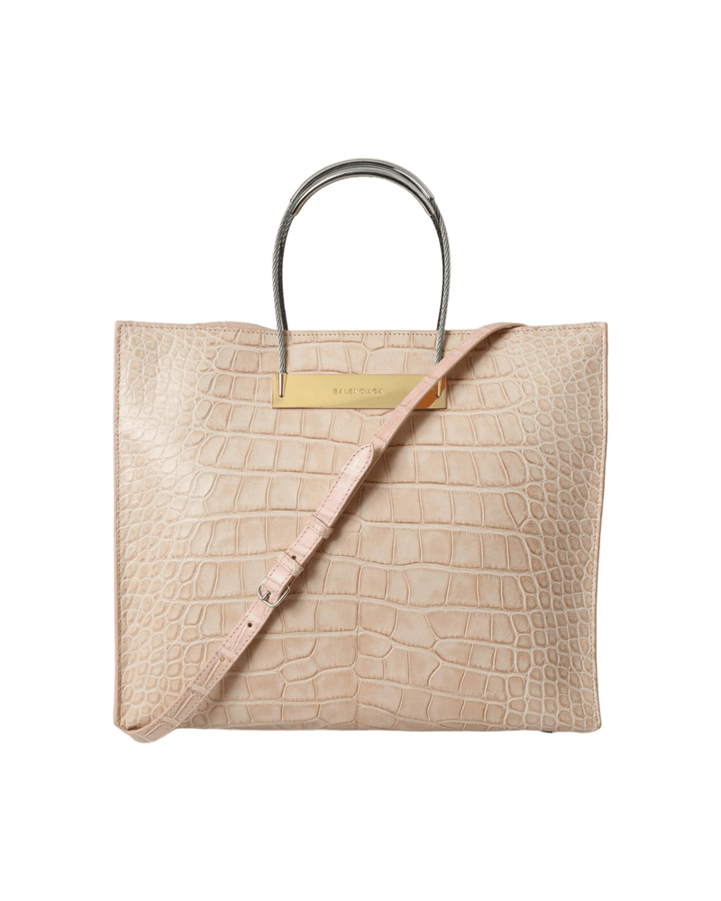 Balenciaga Alligator Pink Leather Chic Tote Bag Glam Steals