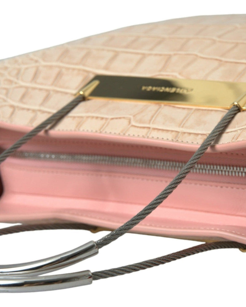 Balenciaga Alligator Leather Chic Tote Pink Bag Glam Steals