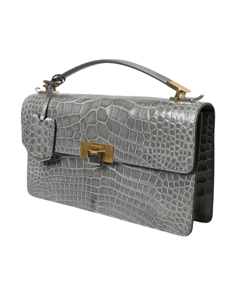 Balenciaga Alligator Leather Medium Shoulder Bag Glam Steals