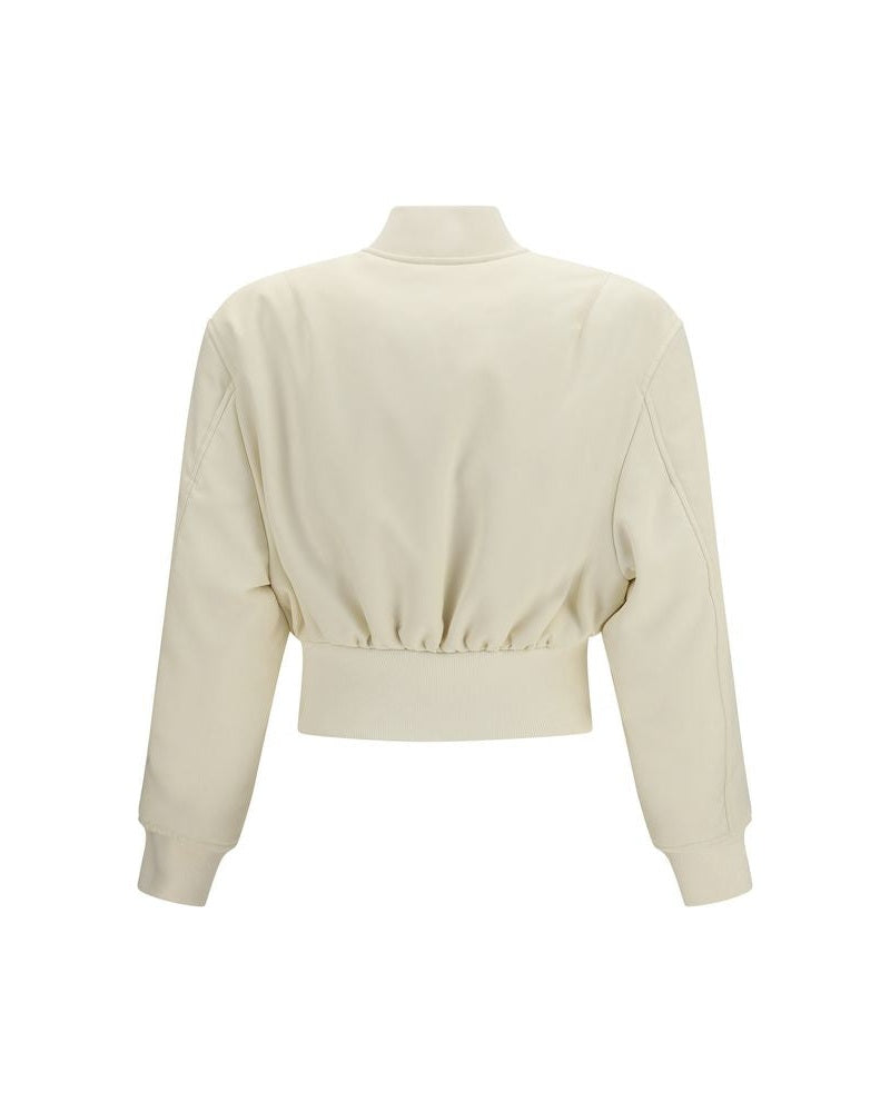 Balenciaga Beige Polyester Bomber Jacket Glam Steals