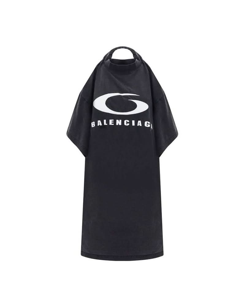 Balenciaga Black Cotton Casual Dress Glam Steals