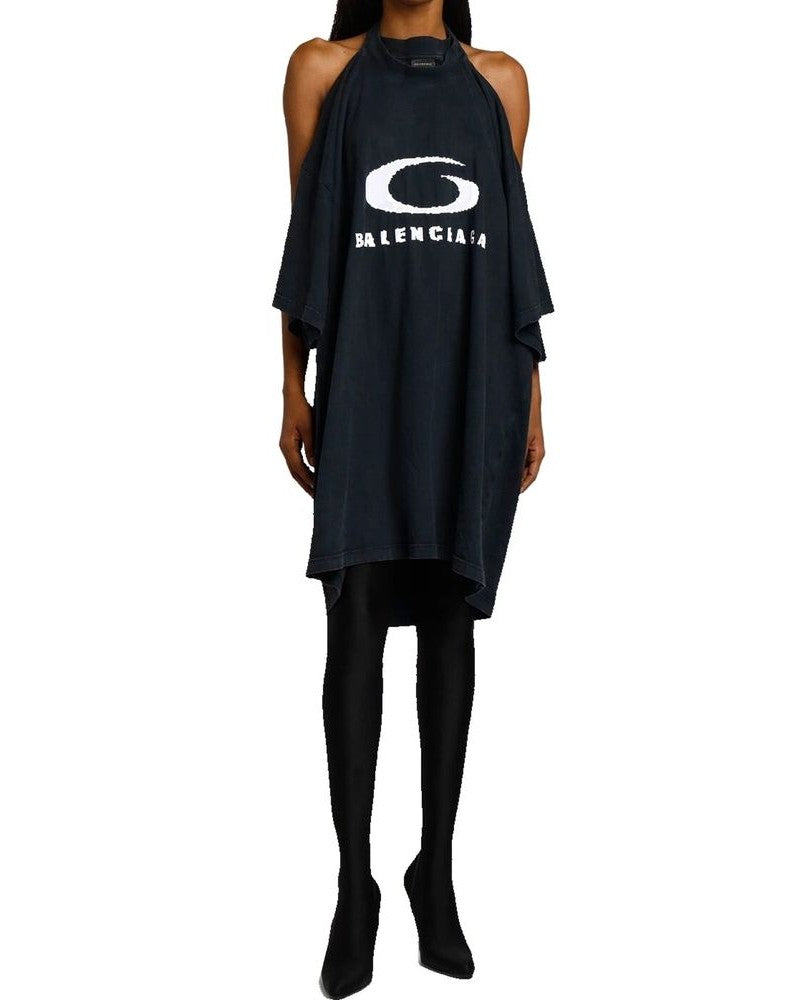 Balenciaga Black Cotton Casual Dress Glam Steals