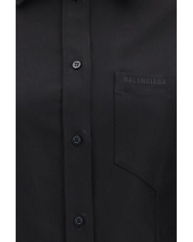 Balenciaga Black Cotton Dress Shirt Glam Steals