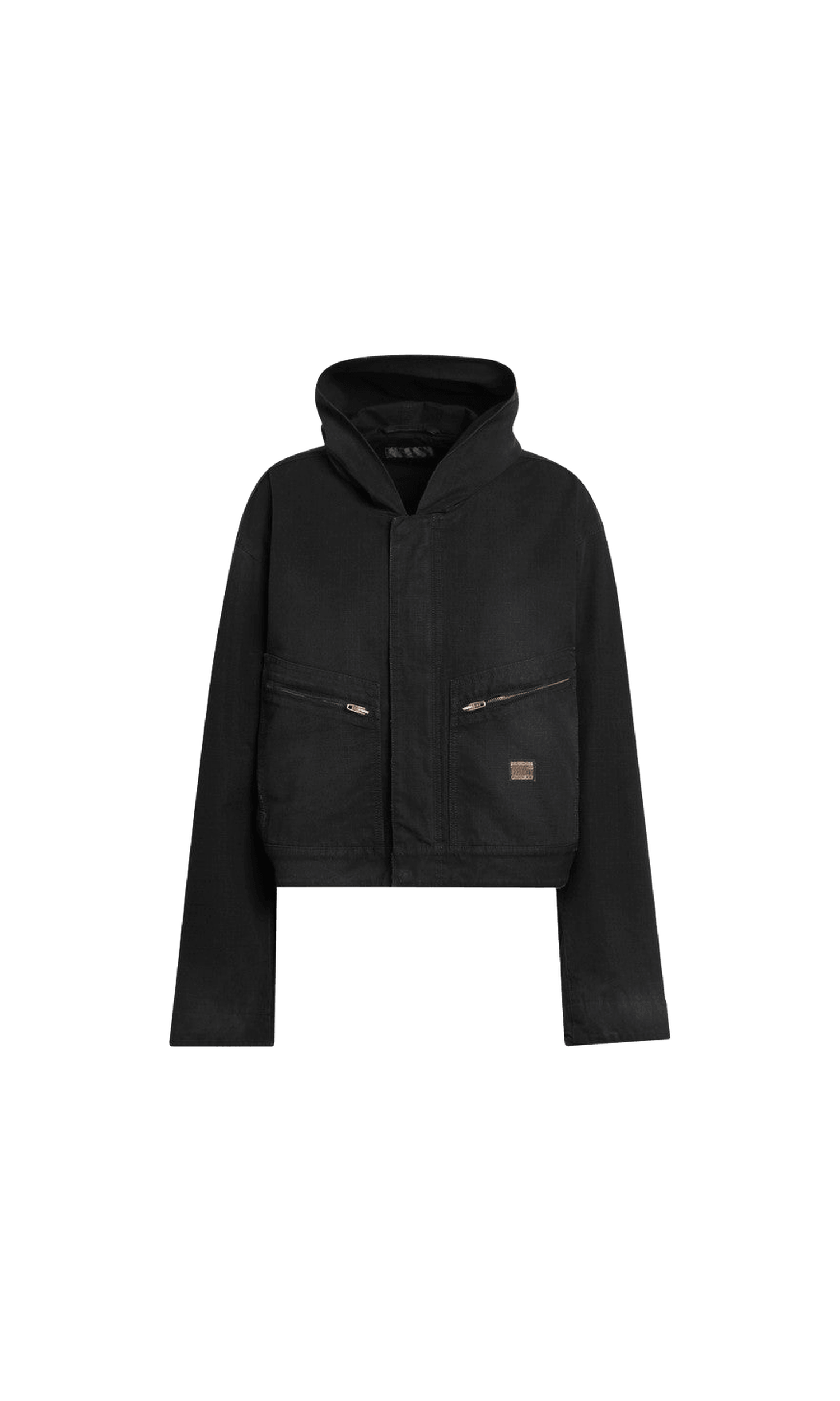 Balenciaga Black Cropped Jacket with Hood Glam Steals