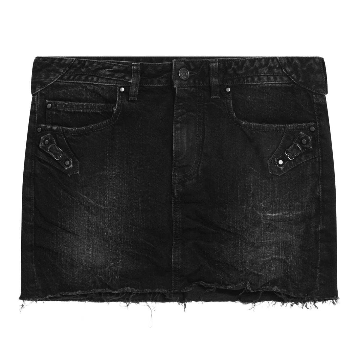 Balenciaga Black Denim Washed City Mini Skirt Glam Steals