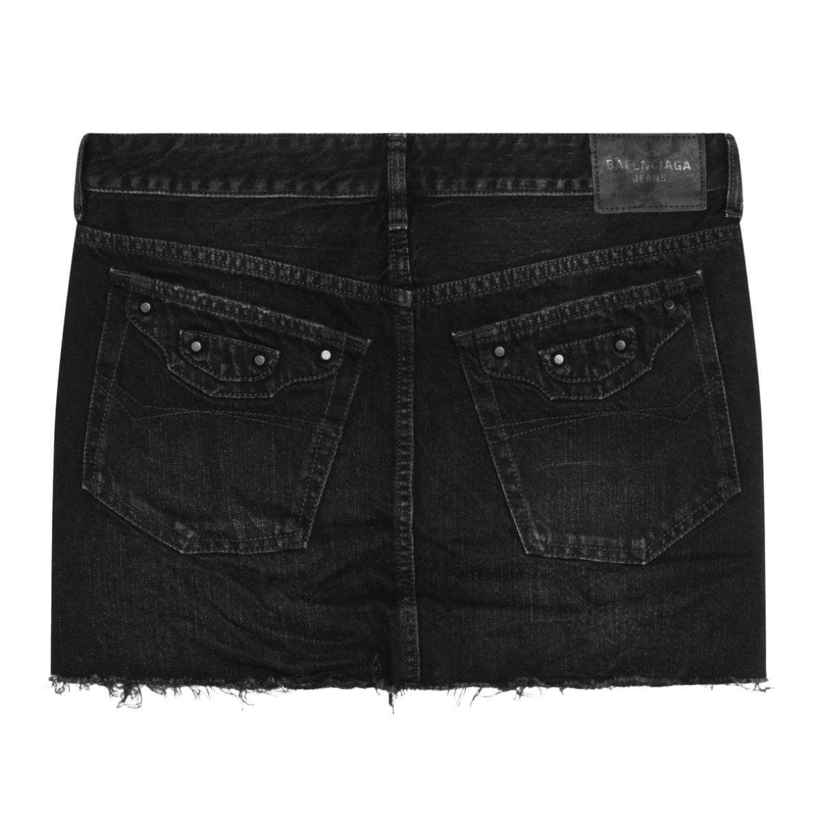 Balenciaga Black Denim Washed City Mini Skirt Glam Steals