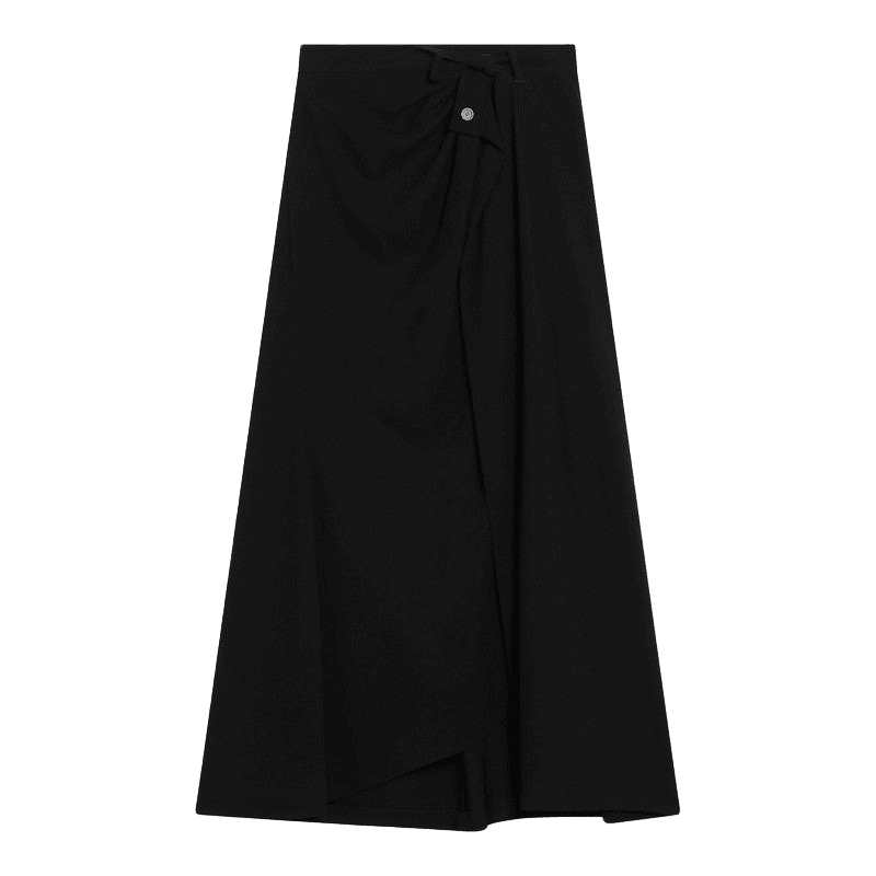 Balenciaga Black Draped Skirt in Crêpe Glam Steals