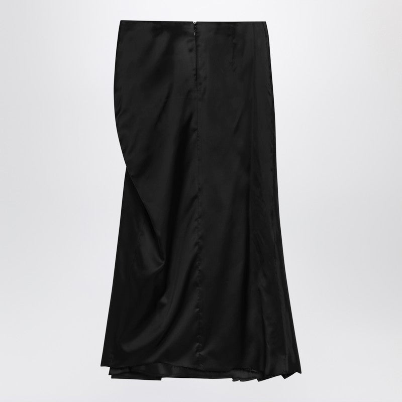 Balenciaga Black Draped Skirt in Cupro Twill Glam Steals