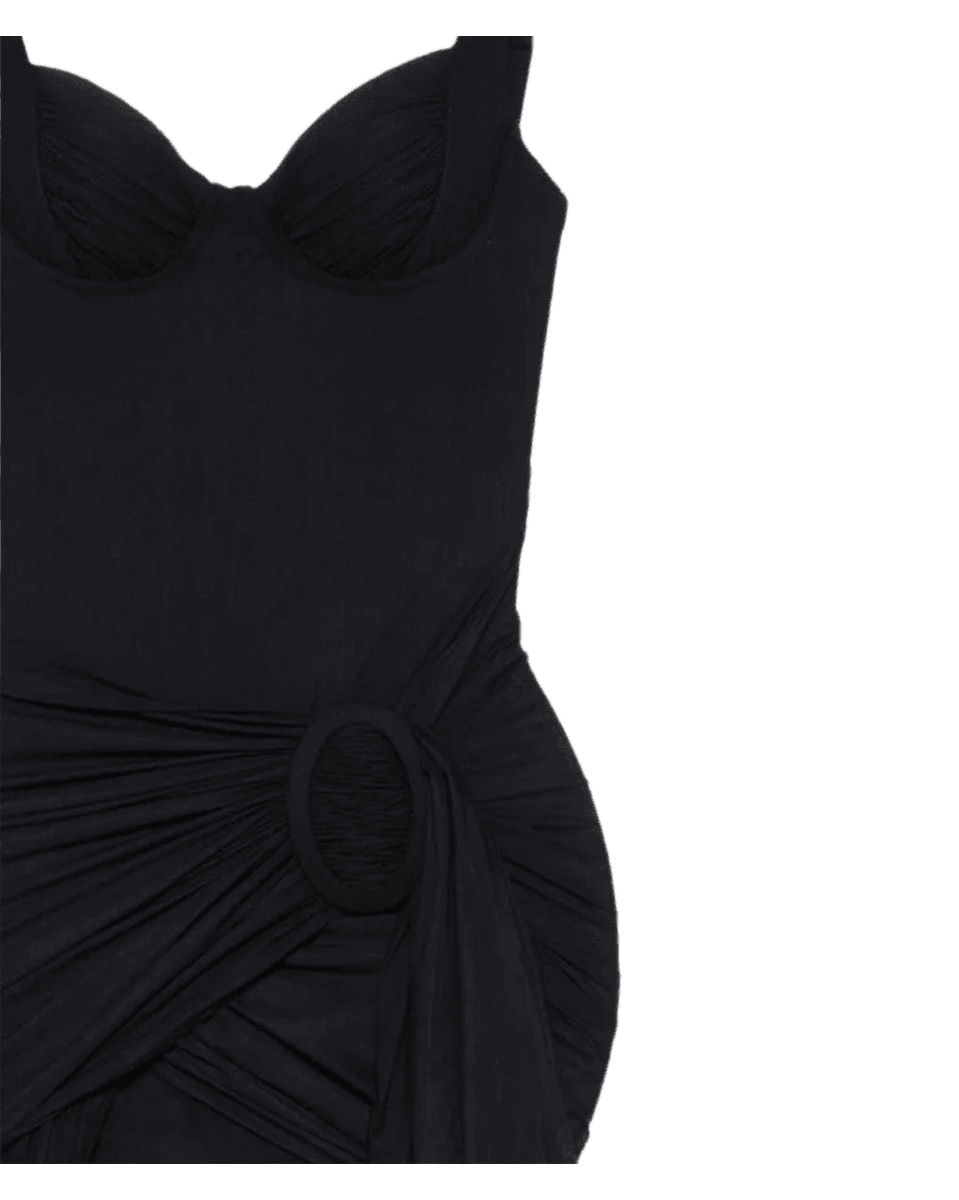 Balenciaga Black Jersey Draped Mini Dress Glam Steals