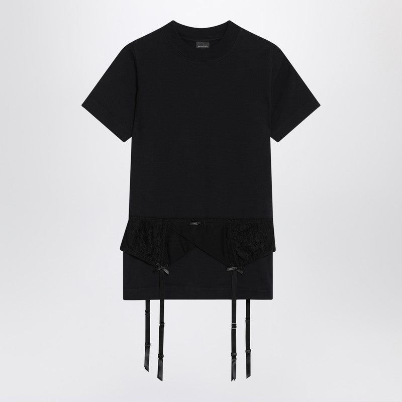 Balenciaga Black Jersey Stretch Lingerie T-shirt Glam Steals