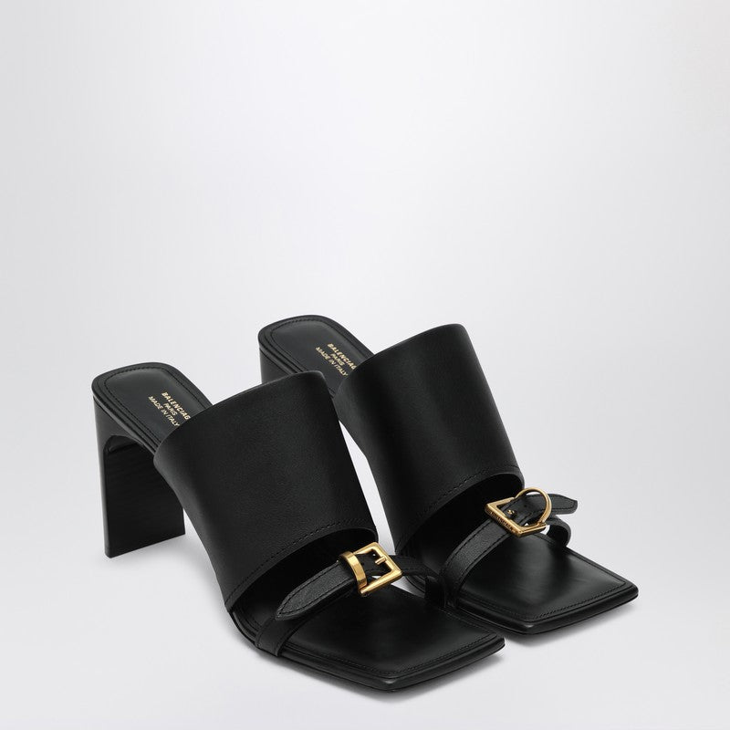 Balenciaga Black Leather Bel Air Sandals Glam Steals