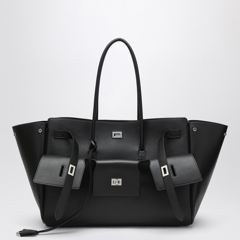 Balenciaga Black Leather Carry All Bel Air Large Bag Glam Steals