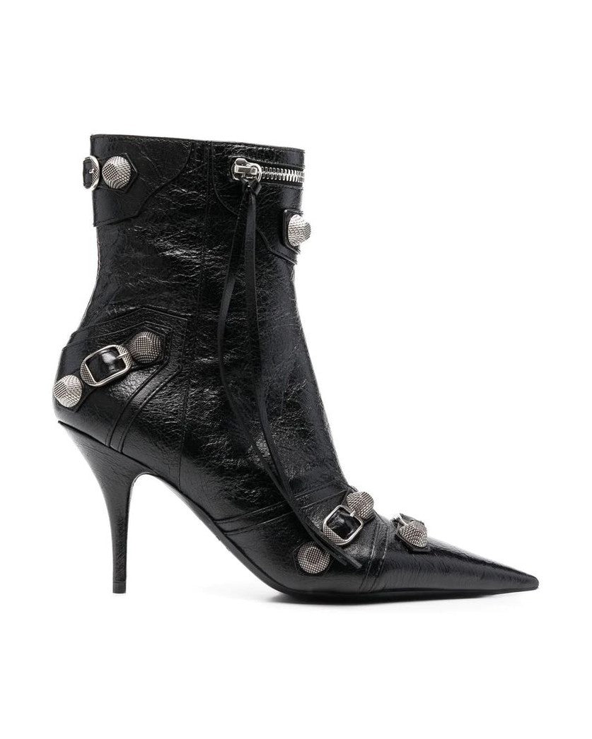 Balenciaga Black Leather Lamb Boots 