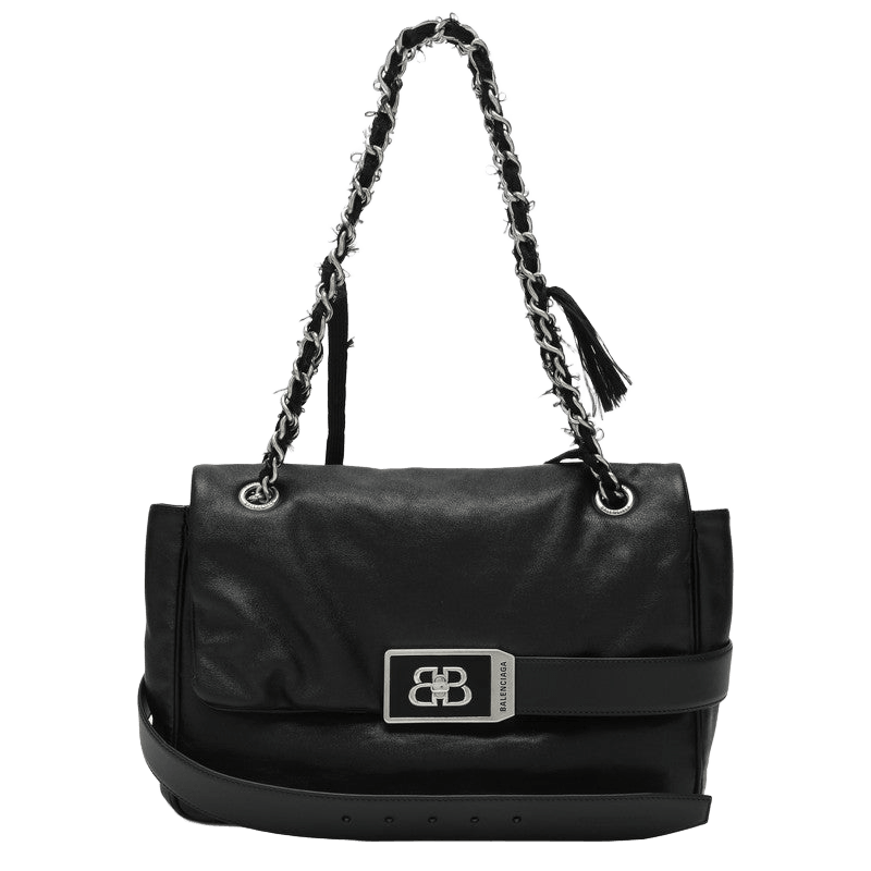 Balenciaga Black Leather Medium Shoulder Bag Modu Glam Steals