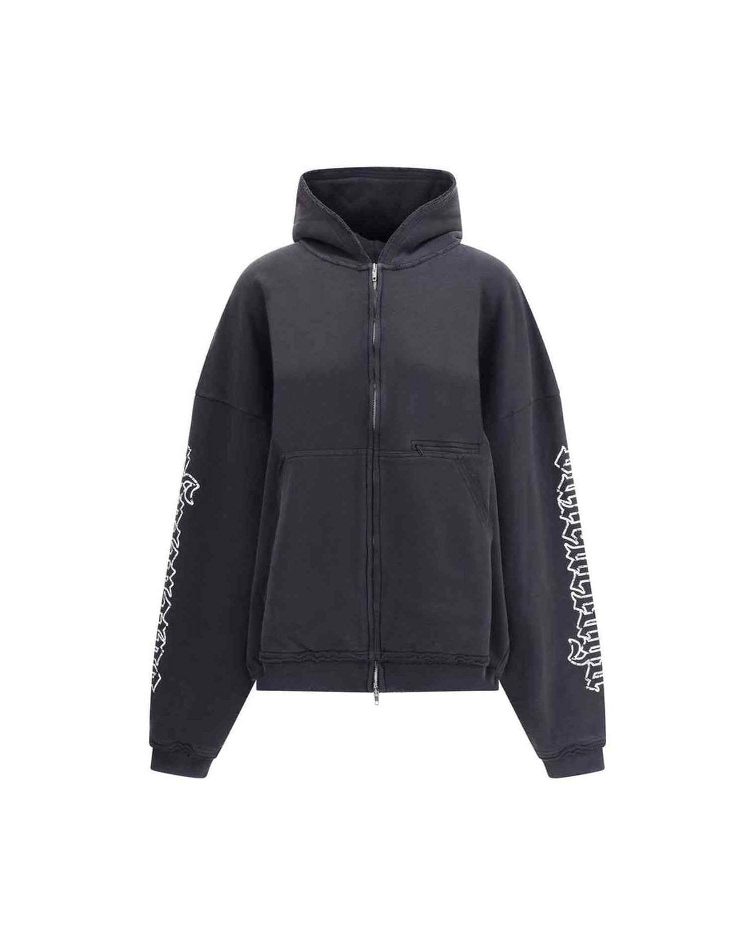 Balenciaga Blackletter Script Motif Hoodie Glam Steals