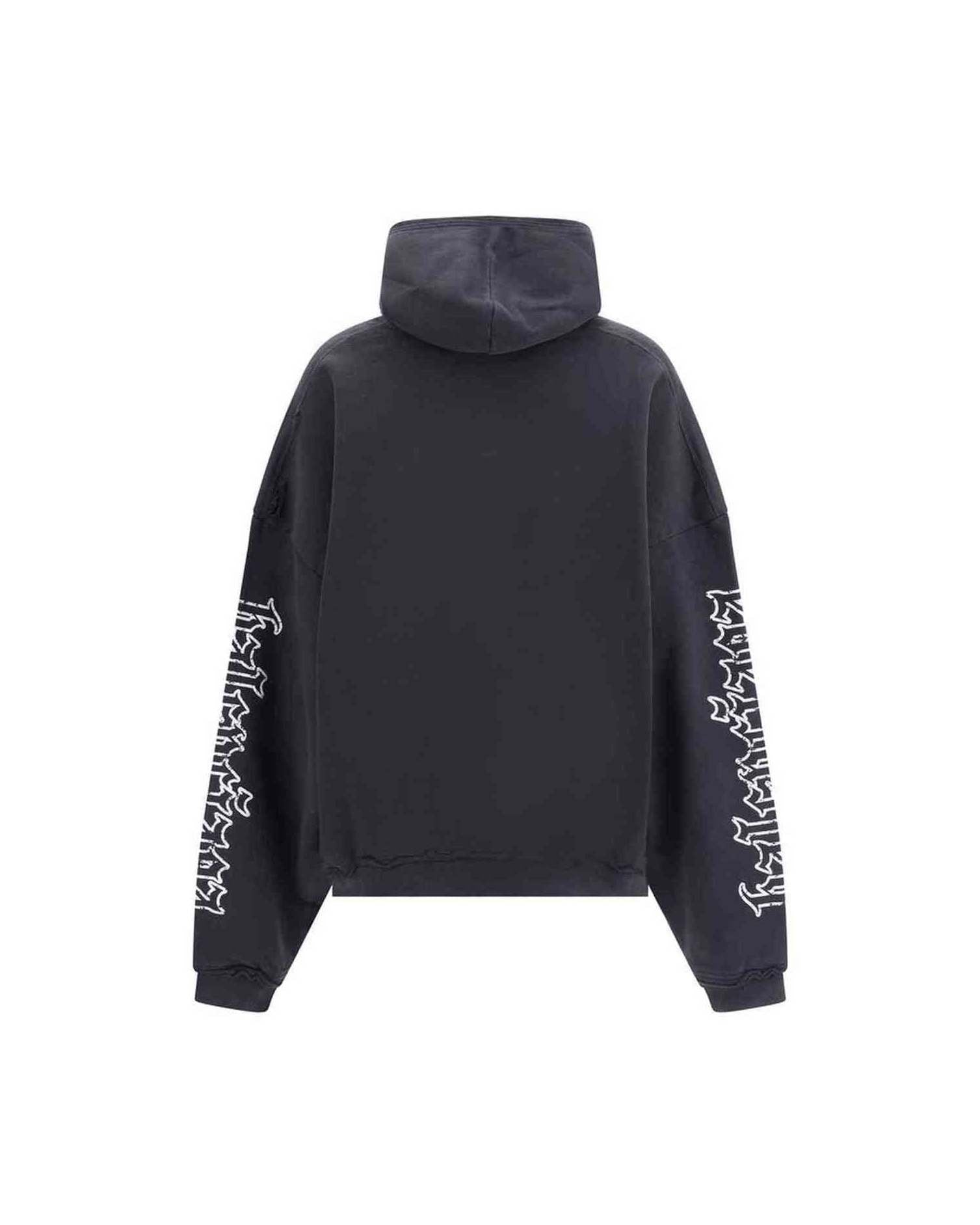 Balenciaga Blackletter Script Motif Hoodie Glam Steals