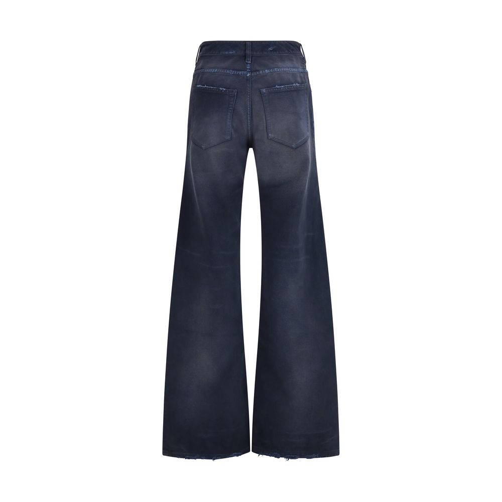 Balenciaga Blue Cotton Flared Jeans Glam Steals