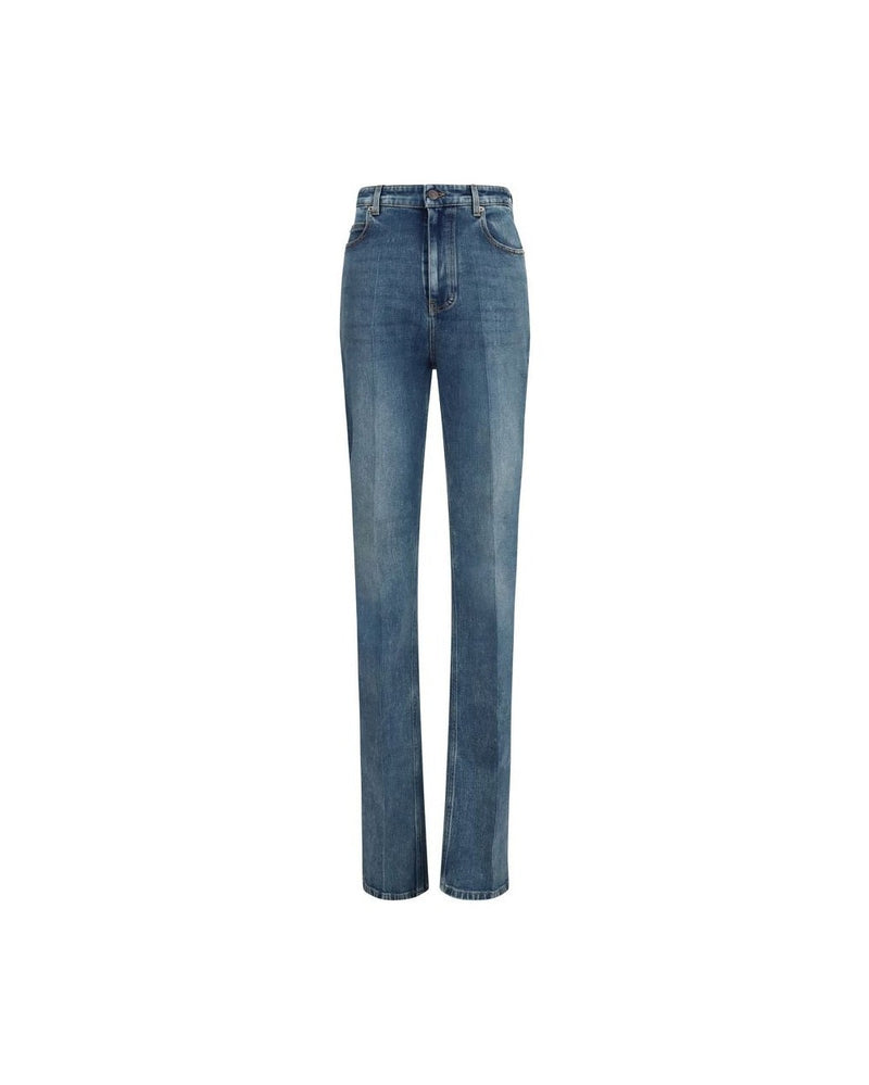 Balenciaga Blue Cotton High Waisted Jean 