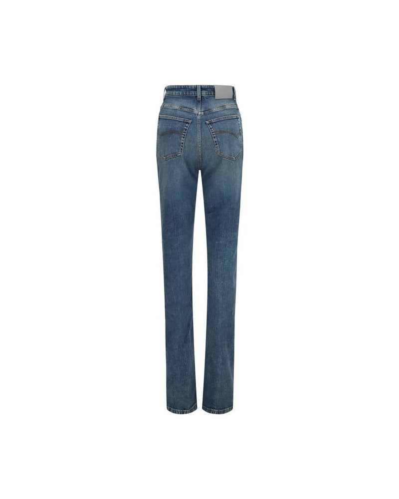 Balenciaga Blue Cotton High Waisted Jean 