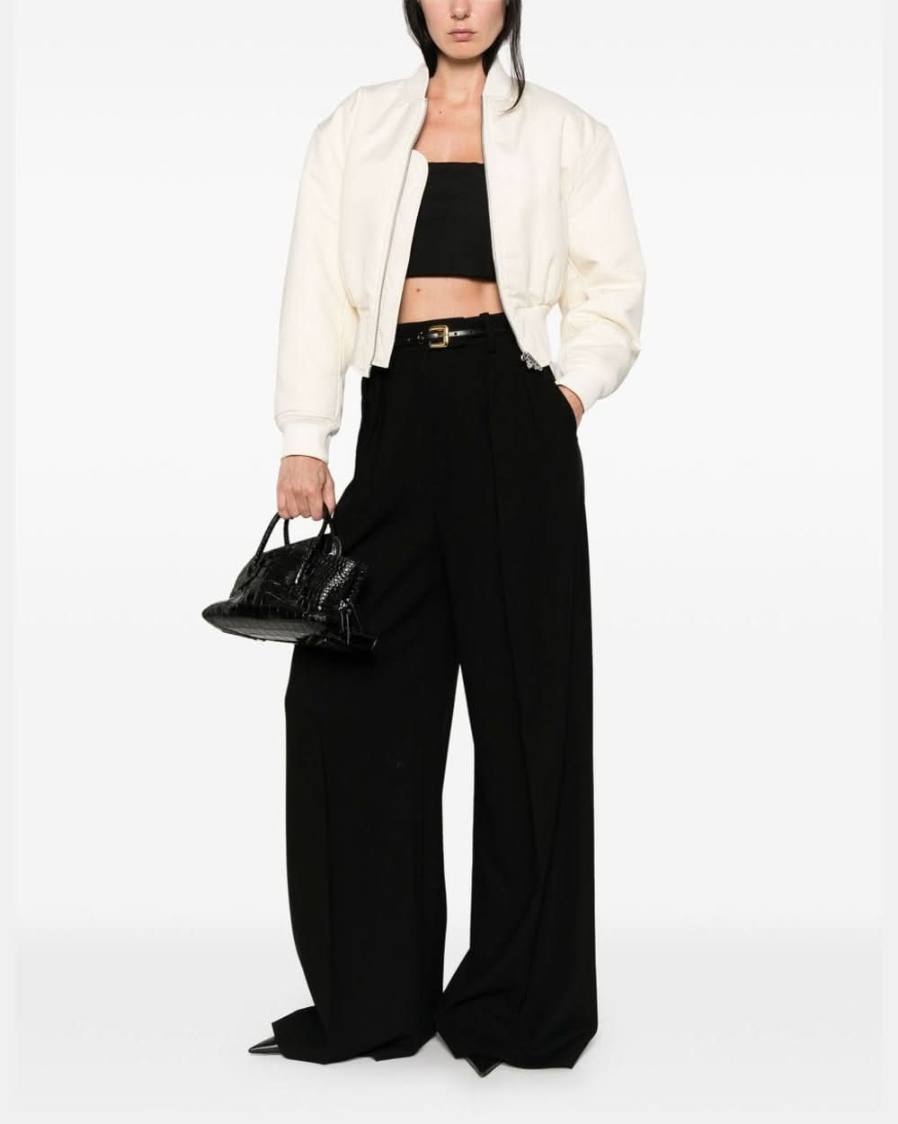 Balenciaga Cropped Bomber Jacket Glam Steals